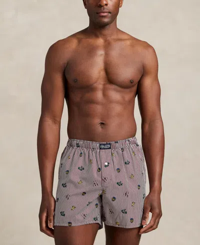Polo Ralph Lauren Men's Printed Elastic Waist Boxers In Gray