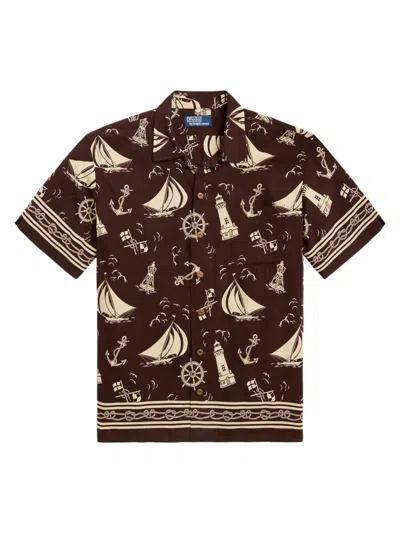 Polo Ralph Lauren Men's Printed Short-sleeve Sport Shirt In Captins Convo