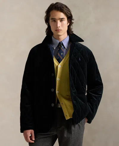 Polo Ralph Lauren Men's Quilted Corduroy Car Coat In Blue