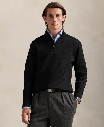 Polo Ralph Lauren Men's Quilted Double-knit Jersey Pullover In Black