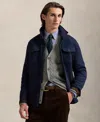 Polo Ralph Lauren Men's Quilted Double-knit Jersey Shirt Jacket In Blue