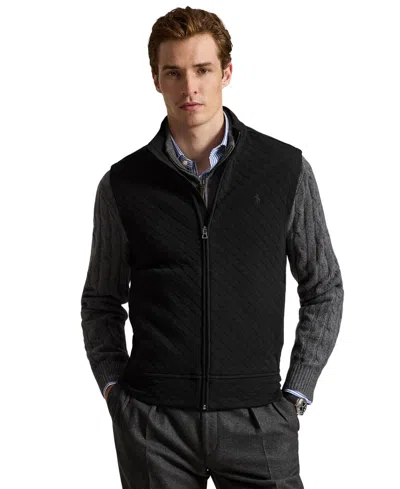 Polo Ralph Lauren Men's Quilted Double-knit Jersey Vest In Black