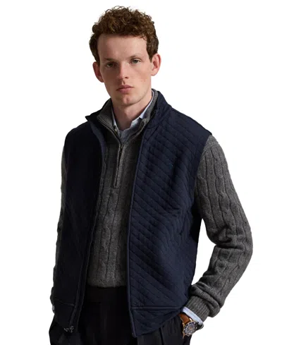 Polo Ralph Lauren Men's Quilted Double-knit Jersey Vest In Blue