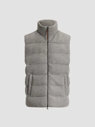 Polo Ralph Lauren Quilted Wool Sweater Vest In Gray