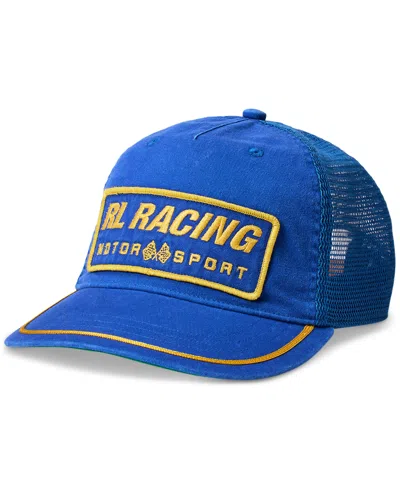Polo Ralph Lauren Men's Racing-patch Twill Trucker Cap In Blue