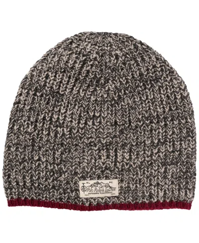 Polo Ralph Lauren Men's Ragg Cuff Beanie In Black,cream Ragg