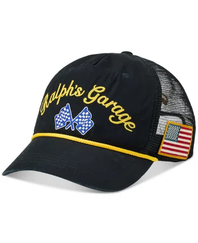 Polo Ralph Lauren Men's Ralph's Garage Canvas Trucker Cap In Black