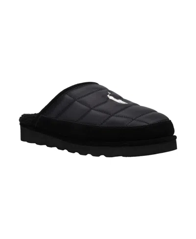 Polo Ralph Lauren Men's Reade Scuff Slippers In Black,paperwhite