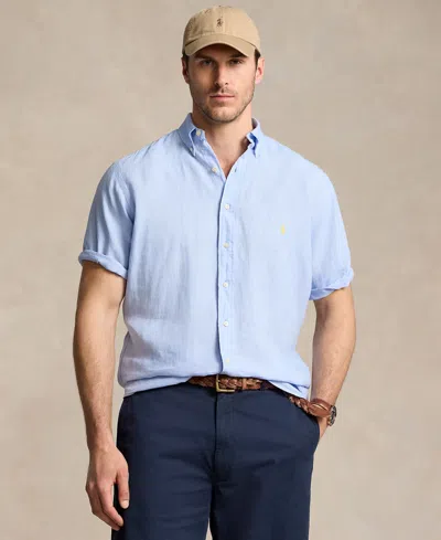 Polo Ralph Lauren Men's Relaxed-fit Solid Button-down Linen Shirt In Blue Hyacinth