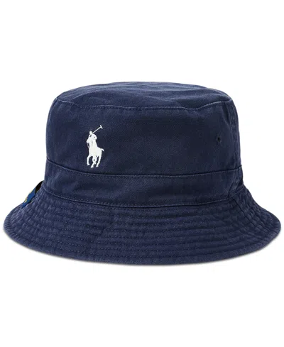 Polo Ralph Lauren Men's Reversible Cotton & Linen Bucket Hat In Newport Navy,indigo