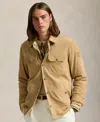 Polo Ralph Lauren Ralph Lauren Reversible Suede-taffeta Shirt Jacket In Vintage Khaki,dune Tan