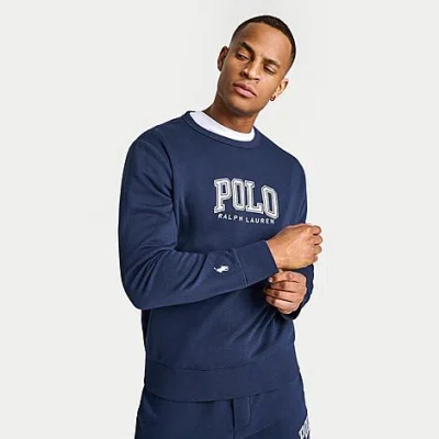 Polo Ralph Lauren Men's Rl Fleece Logo Crewneck Sweatshirt In Cruise Navy