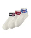Polo Ralph Lauren Men's Run Club Quarter Socks, Pack Of 3 In Off White