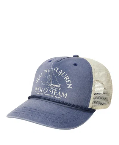 Polo Ralph Lauren Mesh-panelled Trucker Cap In Metallic