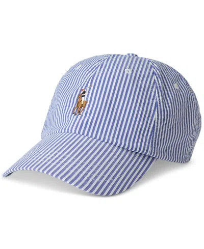 Polo Ralph Lauren Men's Seersucker Ball Cap In Cruise Royal Seersucker