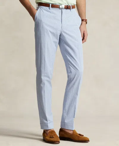 Polo Ralph Lauren Men's Seersucker Pants In Bright Blue,white