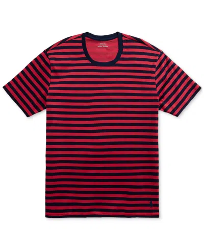 Polo Ralph Lauren Men's Short-sleeve Striped Sleep T-shirt In Sunrise Red  Cruise Navy Stripe,cruise