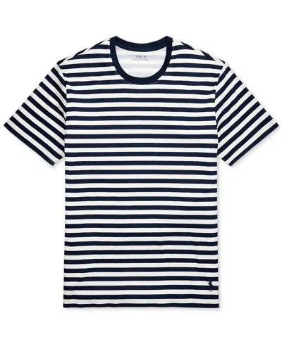 Polo Ralph Lauren Men's Short-sleeve Striped Sleep T-shirt In White  Cruise Navy Stripe,cruise Navy