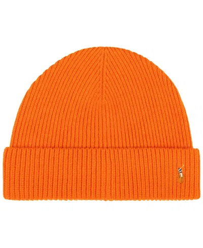 Polo Ralph Lauren Signature Logo Beanie In Orange