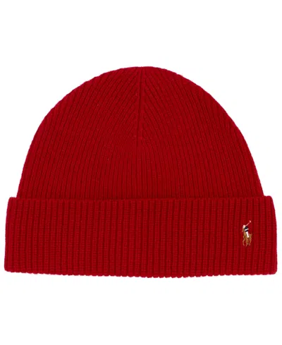 Polo Ralph Lauren Signature Pony Wool-blend Beanie In Rl 2000 Red