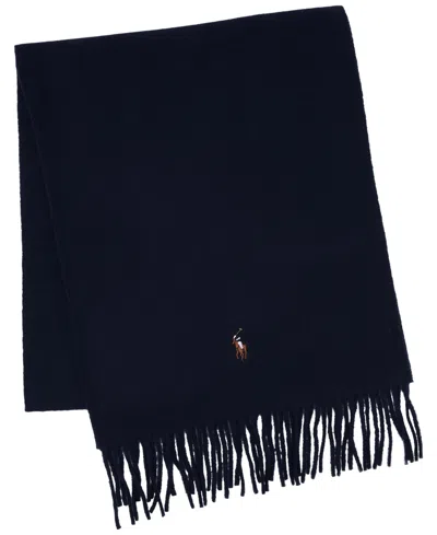 Polo Ralph Lauren Men's Signature Italian Virgin Wool Scarf In Blue