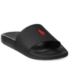 Polo Ralph Lauren Men's Signature Pony Slide Sandal In Black,red Pp