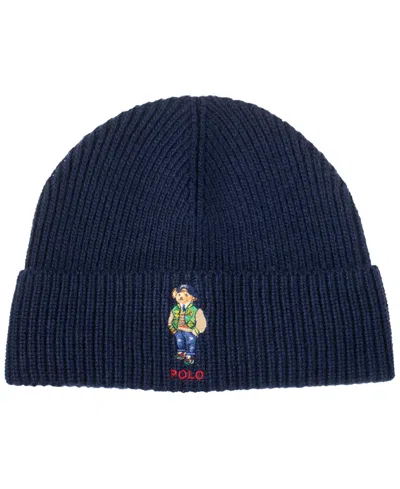 Polo Ralph Lauren Men's Signature Varsity Bear Beanie In Newport Navy