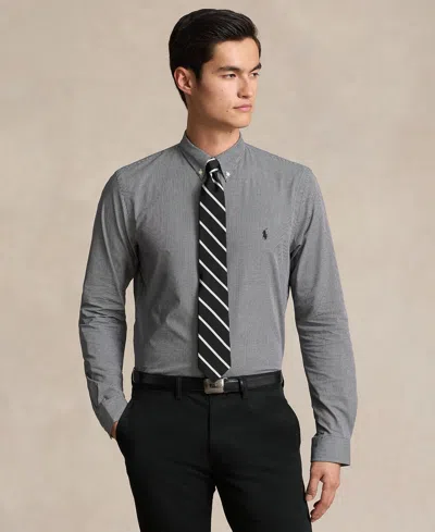 Polo Ralph Lauren Slim Fit Checked Stretch Poplin Shirt In Black,white Check