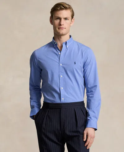 Polo Ralph Lauren Men's Slim-fit Stretch Poplin Shirt In Blue