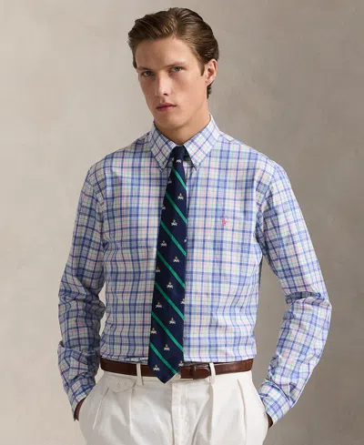 Polo Ralph Lauren Men's Slim-fit Stretch Poplin Shirt In Blue,green