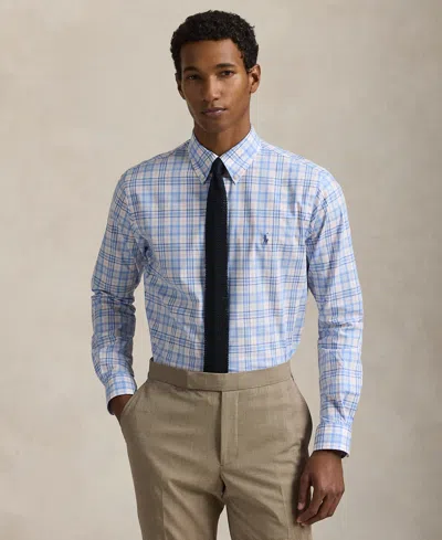 Polo Ralph Lauren Men's Slim-fit Stretch Poplin Shirt In Blue,pink