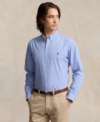 Polo Ralph Lauren Cotton Shirt With Logo In Blue