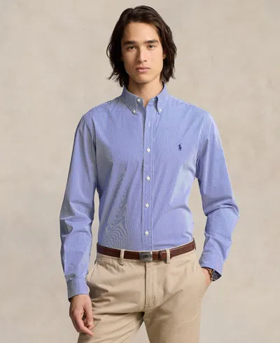 Polo Ralph Lauren Men's Slim-fit Stretch Poplin Shirt In Blue