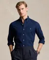 Polo Ralph Lauren Blue Shirt With Button-down Collar And Pony Embroidery On The Front In Newport Navy