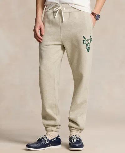 Polo Ralph Lauren Men's Slub Fleece Graphic Sweatpants In Lt Vintage Hthr