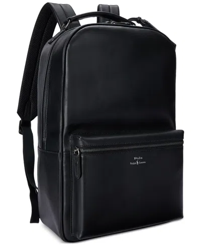 Polo Ralph Lauren Men's Smooth Leather Backpack In Black