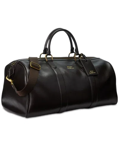 Polo Ralph Lauren Men's Smooth Leather Duffel In Dark Brown