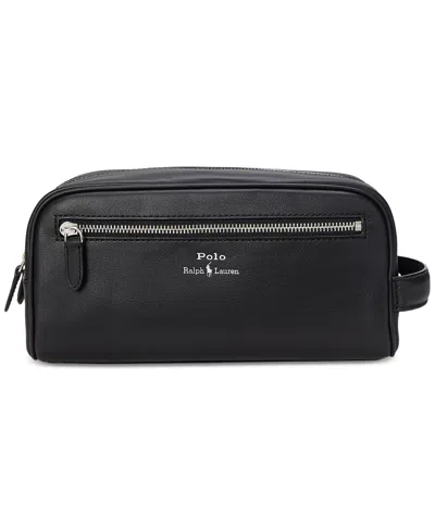 Polo Ralph Lauren Men's Smooth Leather Travel Case In Black