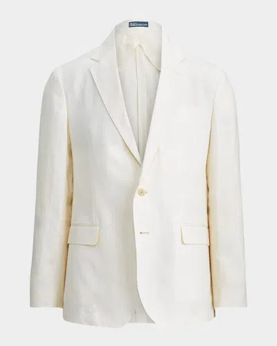 Polo Ralph Lauren Linen Polo Soft Fit Sport Coat In Cream