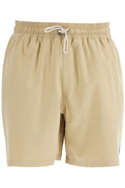 Polo Ralph Lauren Beige Solid Color Mid-trunk Swim Trunks