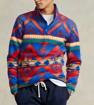 Pre-owned Polo Ralph Lauren Men Southwestern Aztec Beacon Fleece Pullover Sweatshirt In Multicolor