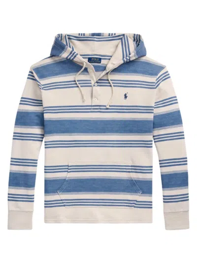 Polo Ralph Lauren Men's Spa Terry Striped Hoodie In Patina Stripe