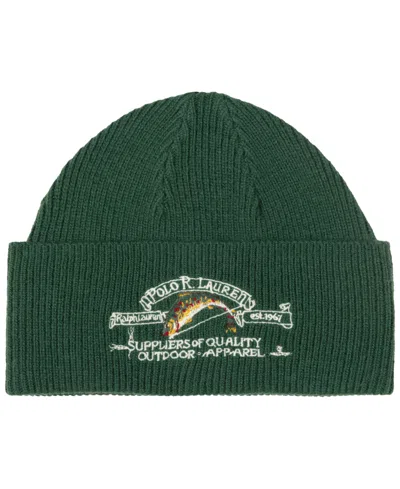 Polo Ralph Lauren Polo Sportsman Logo-embroidered Beanie In Green