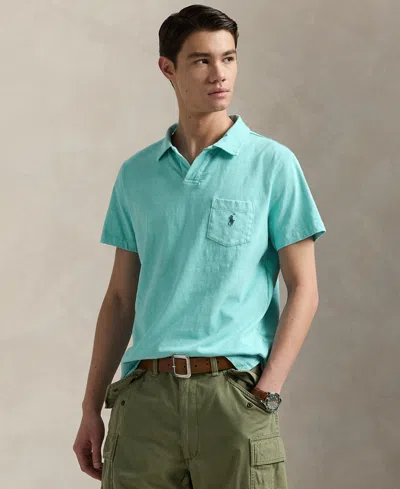 POLO RALPH LAUREN MEN'S STANDARD COTTON-LINEN JERSEY POLO SHIRT