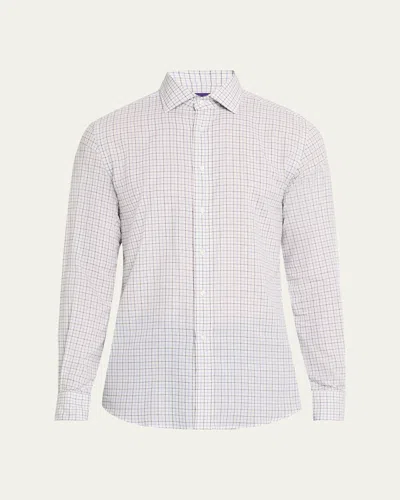 Polo Ralph Lauren Men's Stewart Flannel Windowpane Sport Shirt In Navy