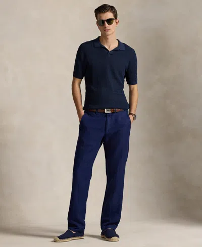 Polo Ralph Lauren Men's Straight-fit Houndstooth Twill Pants In Blue
