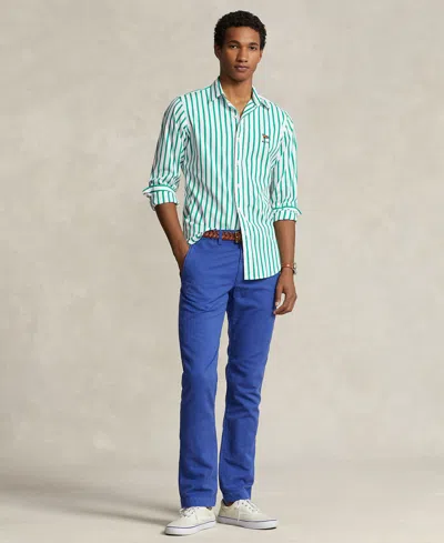 Polo Ralph Lauren Men's Straight-fit Linen-cotton Pants In Beach Royal
