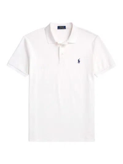 Polo Ralph Lauren Slim Fit White Polo Shirt With Classic Collar And Pony Embroidery On The Front In Cotton Piquet Man