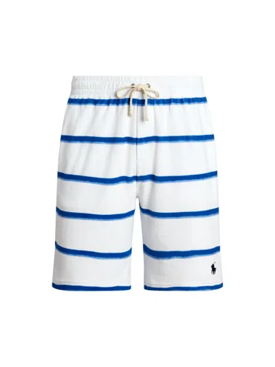 Polo Ralph Lauren Striped Terry 7.5 Drawstring Short In Ombre Painted Stripes Blue