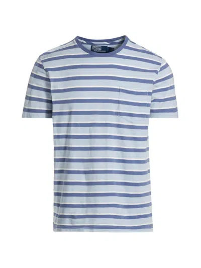 Polo Ralph Lauren Men's Striped Cotton T-shirt In Estate Blue Multi